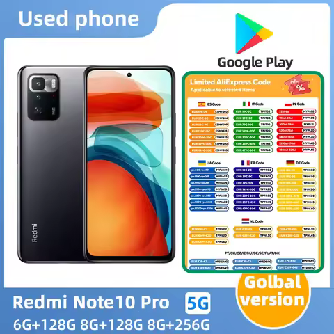 Redmi note 10 pro Android 5G Unlocked 6.6 inch 8GB RAM 128GB ROM All Colours in Good Condition Origi