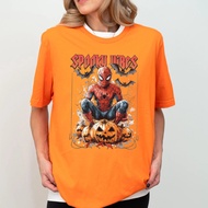 @% 100cm-5XLHalloween T-Shirt Spiderman Spooky Pumpkin Trick or Treat Tshirt Tee Shirt Kids Adults H