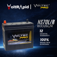 [VoltRapid] VOLTEC PRO NS70 L/R | 80D26L | 12V MF Car Battery 100% Brand New Original 12 Months Warr