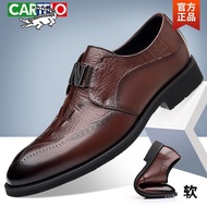 KY-JD Cartelo Crocodile(CARTELO)Brogue Leather Shoes Men's Leather Crocodile Pattern Business Formal