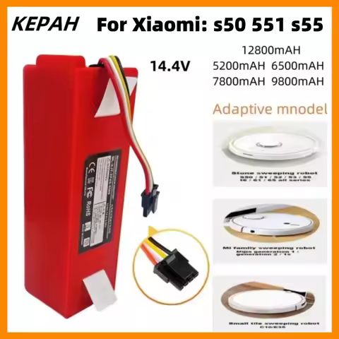 14.4V BRR-2P4S-5200S Robotic Vacuum Cleaner Replacement Battery For Xiaomi Roborock S55 S60 S65 S50 