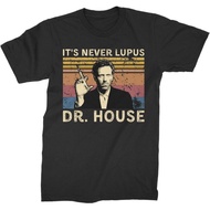 Men's cotton T-shirt It's Never Lupus Dr House Vintage T Shirt Black Fast Shipping 4XL , 5XL , 6XL