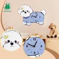 Kesoto Bichon Frize Wall Hanging Clock,Decorative Clock,Wall Ornament,Silent for Bedroom,Living Room