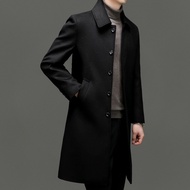 Woolen Coat Woolen Men's Coat Coat Winter Autumn Winter Mid-Length Coat Men's Middle-Aged Men's D