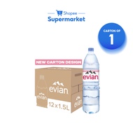 [1 Carton] Evian Natural Mineral Water (12x1.5L)