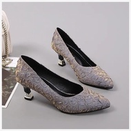 Beige Lavender Spring Summer Stiletto Heels - Women's Office Professional High Heels