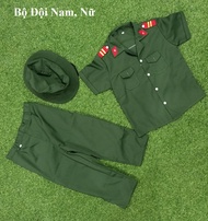 [ Hoá Trang ] Quần Áo Trẻ Em - Đồ Bộ Đội Cho Bé Trai Bé Gái Quần Dài Tay Ngắn Tặng Kèm Nón