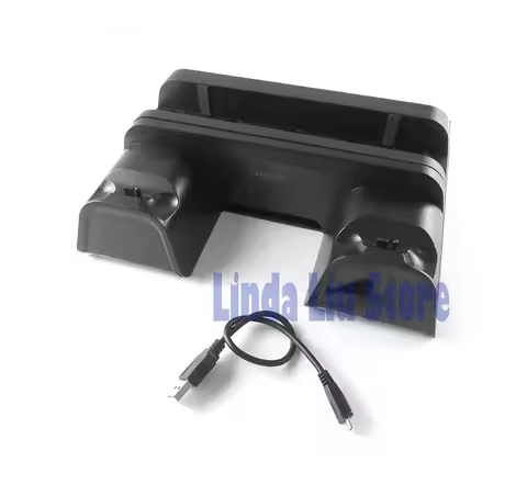 For PS4 Slim/PS4 PRO Vertical Stand with Cooling Fan Cooler Dual Controller Charger Charging Station