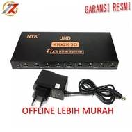 NYK HDMI Splitter 8 Port 1-8 HDCP Full HD 3D 4Kx2K 4K x 2K UHD Splitter