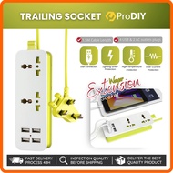 PRODIY Wayar Extension Wire With 4 USB Plug Extension Plug Cord 1.5Meter Socket Extension Socket Tra