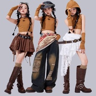 Girls' Jazz Dance Costume Lace Skirt Practice Outfit Catwalk Performance Outfit Street Dance Childre