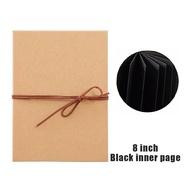 Album Lipat Scrapbook Hitam Hardcover Custom Foto Vintage Kraft Buku Gambar Journal Notebook Unik 5 