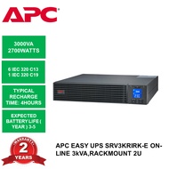 APC EASY UPS ON-LINE SRV3KRIRK-E ,3kVA/2700W,RACKMOUNT 2U,230V,6x IEC C13 + 1x IEC C19 OUTLETS,,LCD,W/RAIL KIT