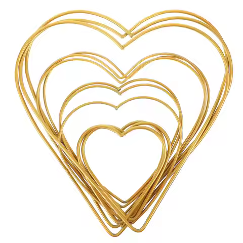 12Pcs Heart-Shaped Iron Rings DIY Decorative Loop Kit Premium Quality Portable Metal Hoops for Dream