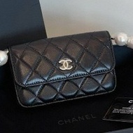 全新 Chanel香奈兒黑金珍珠woc腰包