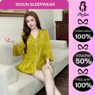 Snail Sleep Set - Flared sleeves - ripple neck, Plain skirt pants - Under 65Kg - MS 1299