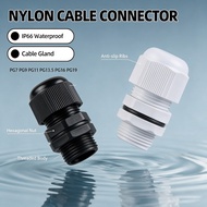 IP68 Waterproof PG Type Nylon Cable Gland Strain Relief PG7 PG9 PG11 PG13.5 PG16 PG19 Black White Ca