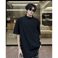 Black Punk Handsome T Shirt Stand-up Collar