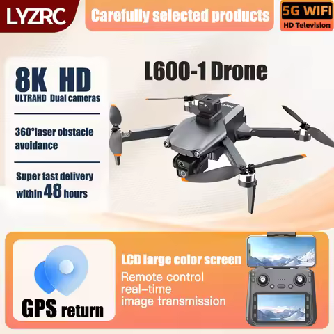 LYZRC L600-1 MAX GPS Drone Professional 8K HD Camera WIFI 360° Laser Obstacle Avoidance Large screen
