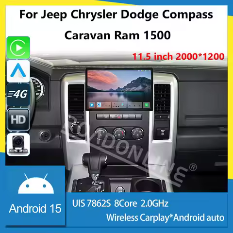 For Jeep Chrysler Dodge Compass Caravan Ram 1500 11.5" UIS 7862S Octa-core 8+256gb Car Navigation Ca