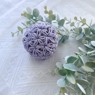 【淺紫色】手作鈎織花樣馬克龍迷你散子包零錢包吊飾耳機套鑰匙包