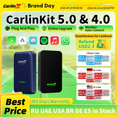 CarlinKit 5.0 2air & CarlinKit 4.0 CP2A Wireless Android Auto &CarPlay Wireless Adapter 2.4G&5.8Ghz 