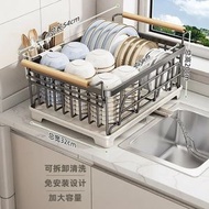碗碟收納架碗架304不銹鋼廚房置物架瀝水籃放碗筷碗盤瀝水架