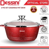 DESSINI  28cm Casserole Loose Items Non Stick Pot Bowl Pan Cookware with Cover Set Periuk 28cm Casse