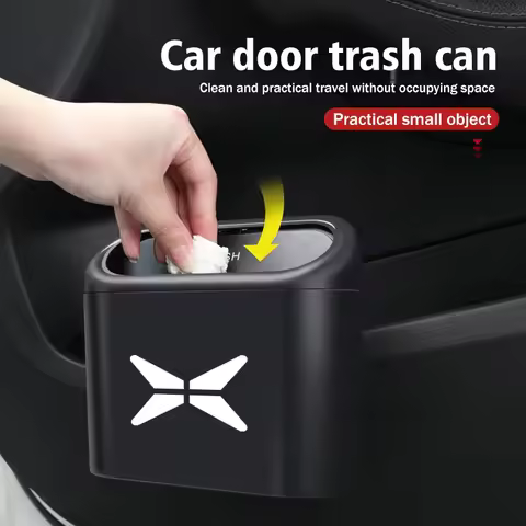Car Trash Can With Lid Door Backseat Umbrella Storage Bucket Fit Xpeng P5 P7 P7i P7+ G3 G3i G6 G7 G9