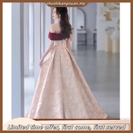 Formal Banquet Evening Dress Elegant 2024 New High-End French Off Shoulder Glamorous Annual Dinner P