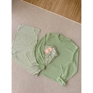 Terbaru Oneset Kaos Polos Celana Rayon Twill Motif || Setelan Wanita Terbaru Lengan Panjang Kaos Ove