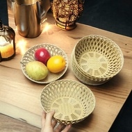 Imitation rattan basket - Round plastic basket