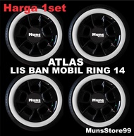 Lis ban Mobil White Wall Ban Mobil Velg Ring 14 Putih Polos Atlas Original