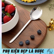 Stainless steel spoon and fork Salad spoon, salad fork, integrated spoon and fork, salad fork, noodl