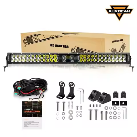AUXBEAM 12-32 inch LED Work Light Bar with Wire Harness kit 270W 33000lm High Brightness for SUV ATV