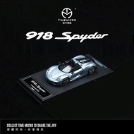 Time Micro 1:64 Model Car Porsche 918 Spyder Alloy Die-Cast Vehicle Blue