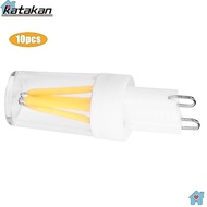 KATAKAN 10pcs G9 LED Bulb, 2W AC220V G9 Light Bulb, Durable Warm White COB Filament G9 Base Bulb Hot