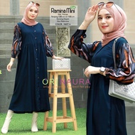 RAMINA MIDI DRESS LD 105 PJ 120 KANCING DEPAN MQTT VISCOSE BY ORI NAURA