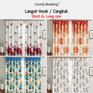 Comfy Bedding SemiBlackout Door Curtain Window Hook Type Modern Langsir Tingkap Tirai Bilik Langsir 