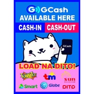 LAMINATED GCASH SIGNAGE, GCASH RATES LOAD AVAILABLE