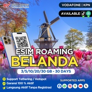 eSIM Belanda 3GB/5GB/10GB/20GB Data | 30 Hari | ESIM ROAMING | ESIM TRAVEL Netherlands