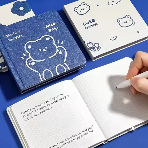 Klein Blue Square Notebook, Ins Grid Handbook, Thickened Notebook Notebook, 80 Sheets Page Inside th