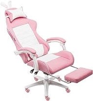 Gaming Chair Ergonomic Video Gaming Office Chair Boss Chair PU Leather Bucket Seat Racing Desk Red Chairs with Lumbar Support (Color : Pink) interesting