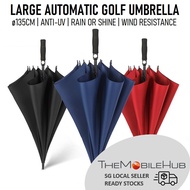Large Umbrella 135cm Automatic Anti-UV Golf Umbrella Rain or Sun UV Protection Wind Resistance