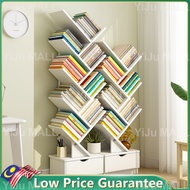 YJ 【LOCAL STOCK】3/5Tier Bookshelf Wooden Multipurpose Rack Book Shelf Storage Rack Rak Buku Kabinet Buku Bookcase With Drawer 书架