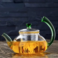 Teko Kaca Tahan Suhu Tinggi 600ml Periuk Pembancuh Teh Tahan Panas Set Teh Teko Bunga Isi Rumah Teko
