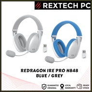 REDRAGON Ire Pro H848 3 Mode Wireless Gaming Headset - Grey / Blue