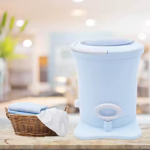 Mini Manual Clothes Dryer Foot Powered Washing Machine Manual Draw Cord Spin Dryer Compact Washer De