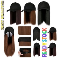 topi lelaki Rambut palsu topi wanita rambut palsu baru cap pendek lurus rambut realistik topi rambut palsu semula jadi