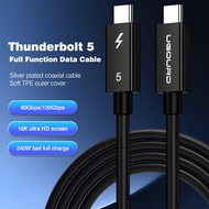 0.3m-2m Thunderbolt5 Cable Soft TPE 80Gbps 120Gbps Type-C USB4 V2 Coaxial Cable USB-C to C 240W 16K